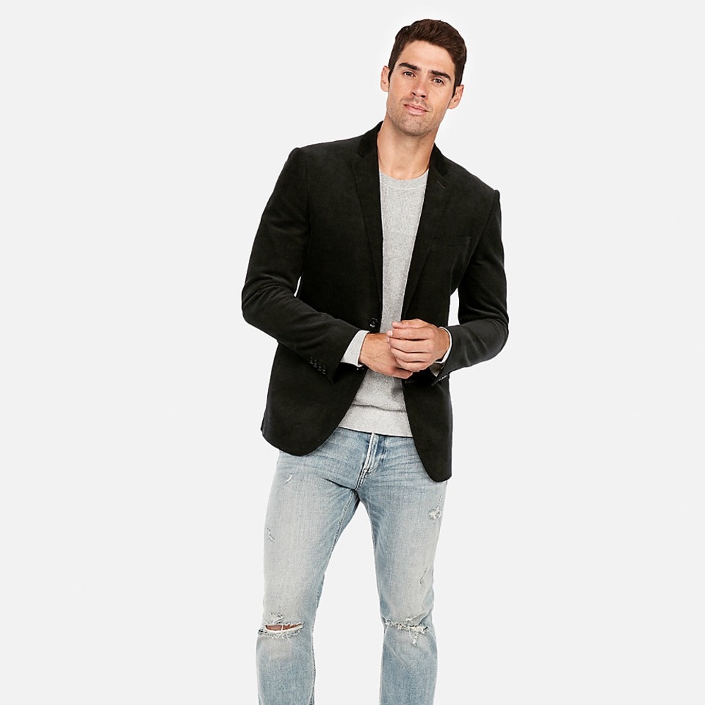 Slim black blazer for men